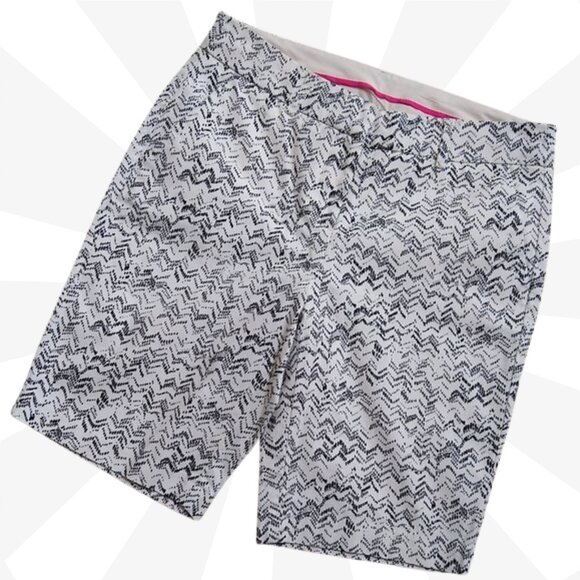 Kenar White Bermuda Mid Rise Shorts Size 2 Flat Front Slash Pockets - Picture 1 of 7